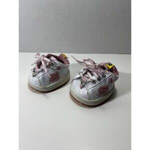 Build A Bear Sketcher Sneakers BAB Tennis Shoes Heart Charm Pink White